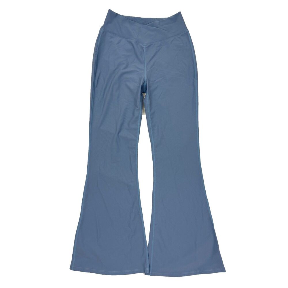 Halara DayStretch High Rise Crossover Flare Yoga Leggings XL Light Blue NWT B61